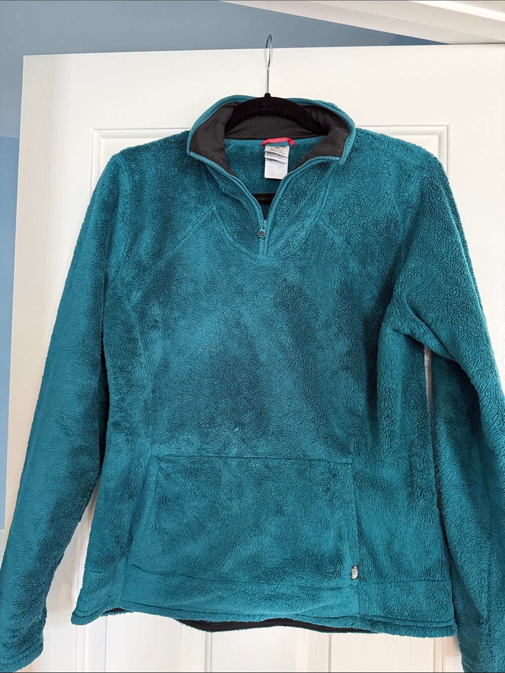 North Face Plush Quarter-Zip Fleece Pullover - Teal
